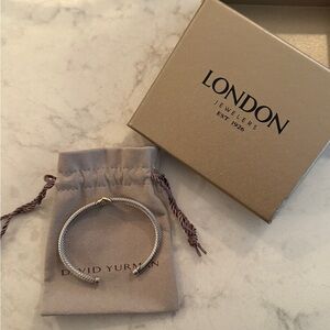 David Yurman  X CLASSIC CABLE STATION BRACELET Sterling Silver with 18K Y Gold